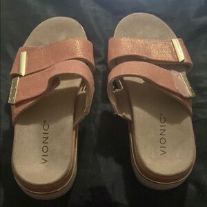 Vionic Tan Sandals with Adjustable Straps